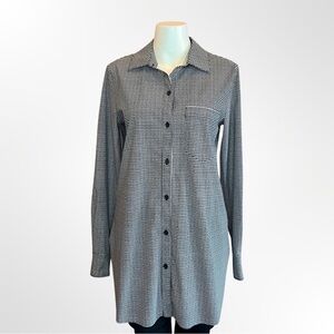 Lysse Schiffer Houndstooth Button Front Shirt Top